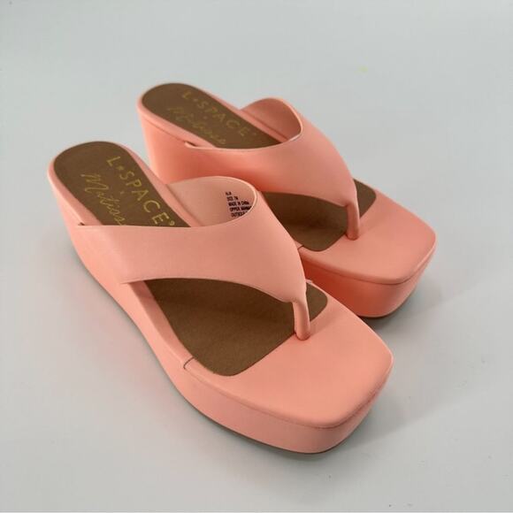 Lspace x Matisse “Alisa” platform thong flip flop in crystal pink square toe - Picture 2 of 11
